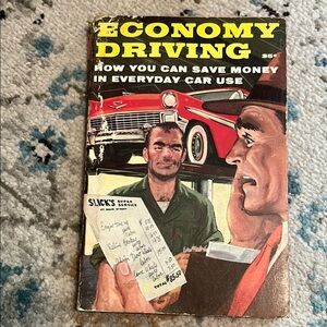 Vintage 1956 Economy Driving Book with Vintage Cover Art